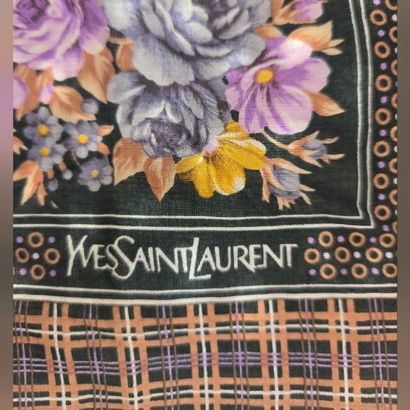Vintage Yves Saint Laurent Square Scarf - Picture 2 of 6